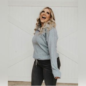 Small Heather Grey Half Zip